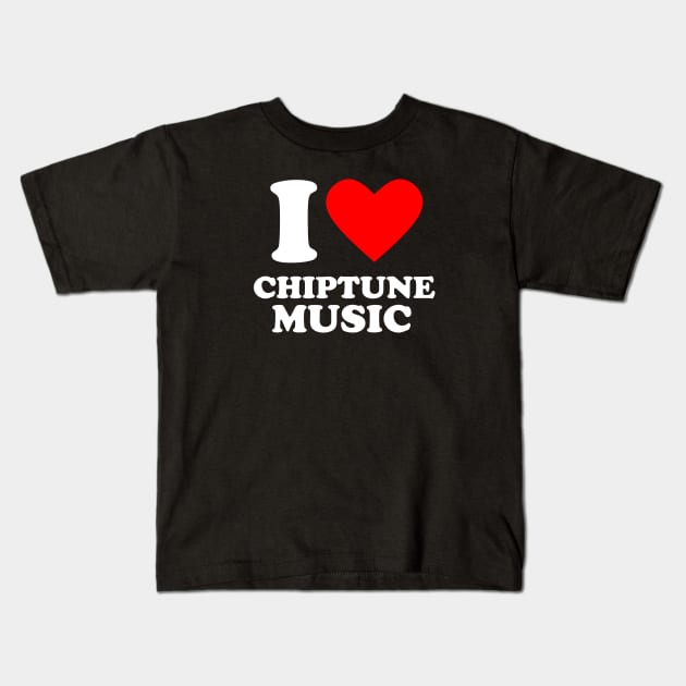 Retro Gamer - I Love Chiptune Music Kids T-Shirt by Issho Ni